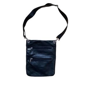 Margot black leather crossbody bag